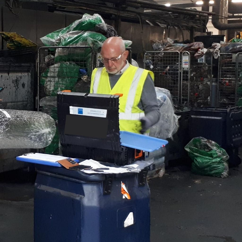 Robert Sneath, Director at Silsoe Odours, conducts odour testing at a commercial laundry